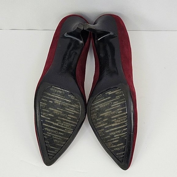Calvin Klein Ashley Pointed Toe Pumps in Burgundy Size 8.5 - Picture 6 of 12